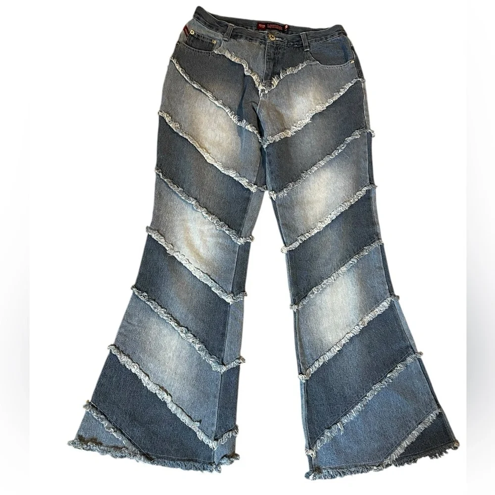 Vintage y2k 90s Blue Flared Women Jeans - Picture 4 of 8